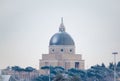 ROMEÃ¢â¬â¢S DOME COVERED BY SNOW SAINT PETER AND PAUL Royalty Free Stock Photo